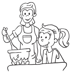 black and white mother and daughter