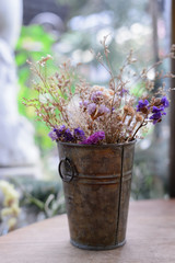 Dried flowers in pot