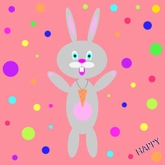 Happy Bunny on bright background