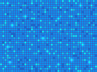 Blue pixel mosaic background. Vector illustration.