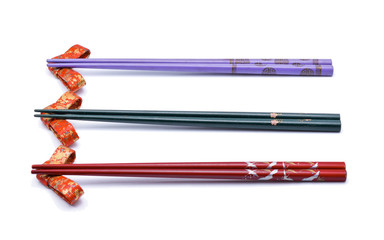 Japanese chopsticks isolated on white background