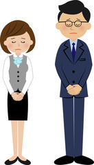 Fototapeta premium お詫びする会社員 男女