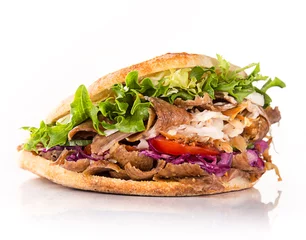 Foto op Plexiglas Snackbar Close up van broodje kebab