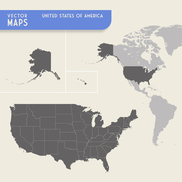 USA Vector hi quality map