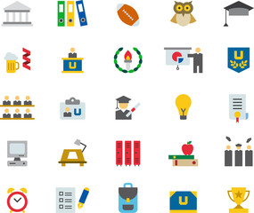 COLLEGE & EDUCATION colored flat icons