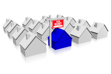 Fototapeta premium 3D house for rent concept