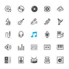 Music icons with White Background