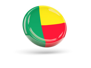 Flag of benin. Round icon