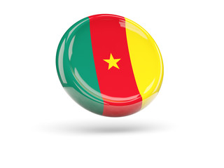 Obraz premium Flag of cameroon. Round icon