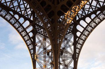 Fototapeta na wymiar Detail of Eiffel Tower, Paris