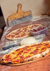Fresh Italian pizza and dough