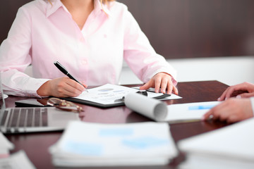 Group of business people working together in office