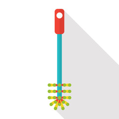 Vector flat toilet brush icon