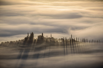 Fantastic landscape in the mists of light painted. Spring landsc © Jarek Pawlak
