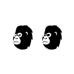 Gorilla Monkey Head Vector Logo