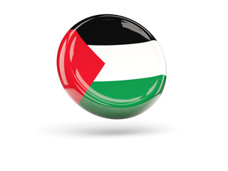 Flag of palestinian territory. Round icon