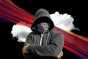 Masked Computer Hacker Thief Concept