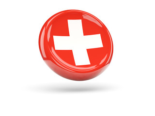 Flag of switzerland. Round icon
