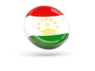 Obraz premium Flag of tajikistan. Round icon