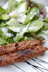 Meat Kebab and Salad 