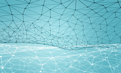 Connected lines background, 3D rendering