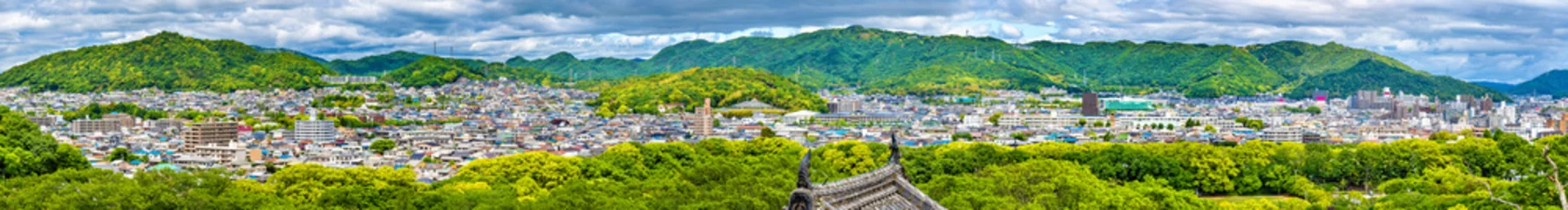 Fotobehang View of Himeji city from the castle - Japan © Leonid Andronov
