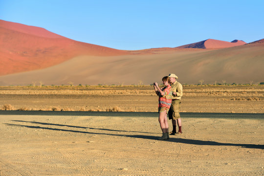 Tourists in the Namib-Naukluft National Park, Namibia, Africa