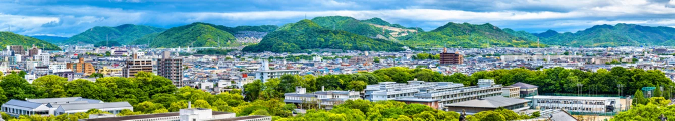 Poster Uitzicht op de stad Himeji vanaf het kasteel - Japan © Leonid Andronov