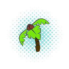 Palm tree icon, pop-art style