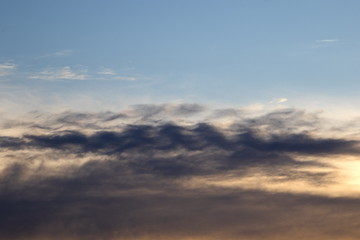 Wavy clouds at sunset