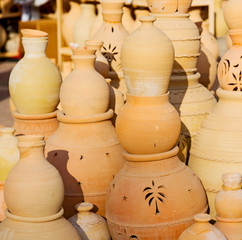 Fototapeta na wymiar in oman muscat the old pottery market sale manufacturing