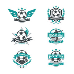 Fototapeta premium Soccer Club Badge Set, Football Team Badge