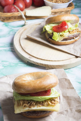 Burgers with ingridients