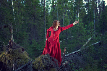 woman the mystical forest