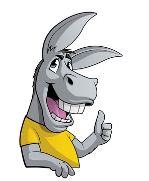Donkey with thumbs up