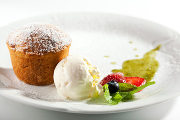 Pumpkin Pie with Ice Cream