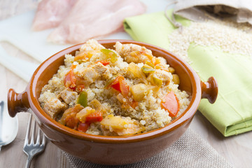 Quinoa salad with vegetables.Superfoods concept