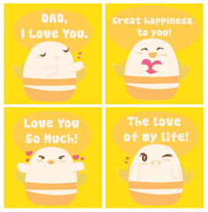 cute bee happy father's day cards