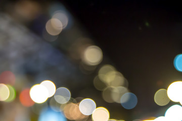 Blurry colorful lights of bokeh.