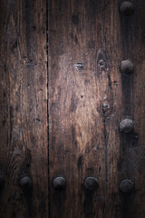 Brown wooden background planks texture. Design of dark wood text