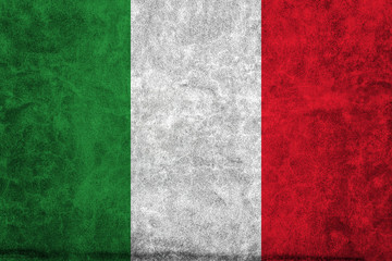 closeup of grunge italian flag