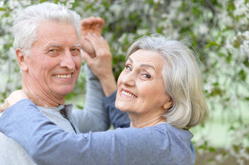 Mature couple in spring park