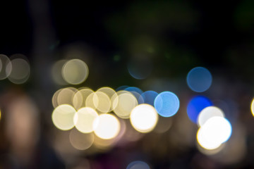 Blurry colorful lights of bokeh.