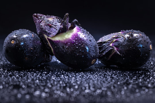 Eggplant, food, close-up, macro.