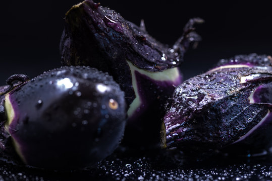 Eggplant, food, close-up, macro.