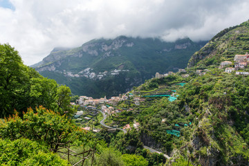 Fototapeta premium Pontone hillside village on the Amalfi coast