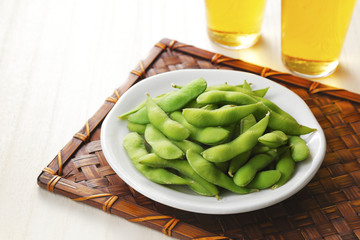 ビールと枝豆　Beer and Green soybeans