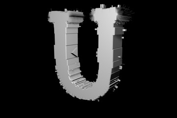 Stylish futuristic Sign in Motion. Nice 3D Render
