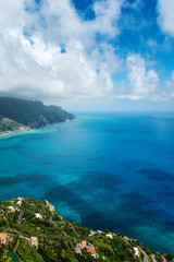 Scenic picture-postcard view of Amalfi coast