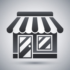 Vector Store or Shop icon. Shop or Store simple icon on a light